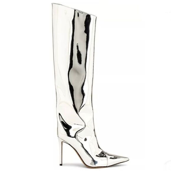 Alexandre Vauthier metallic Mirrored pointed-toe - Picture 1 of 10